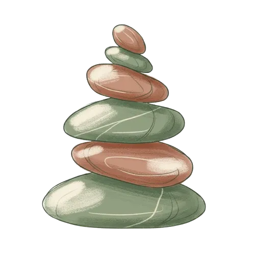 dessin de pierre en équilibre